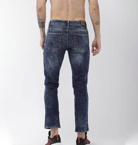 Men Navy Blue Slim Fit Mid-Rise Clean Look Stretchable Jeans